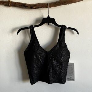 Lululemon align black leopard micro emboss top sz 6